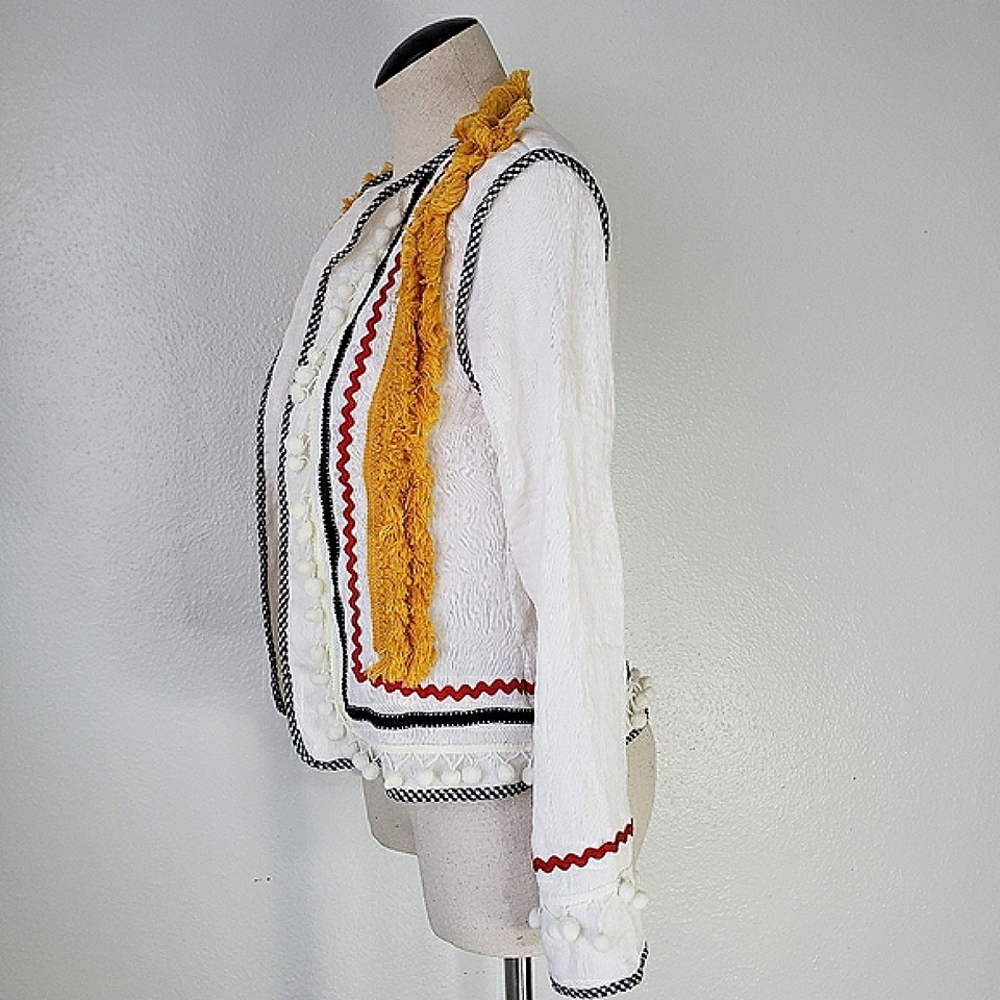 Anthropologie English Factory Selina Pom Boho Jacket XS - Picture 3 of 12